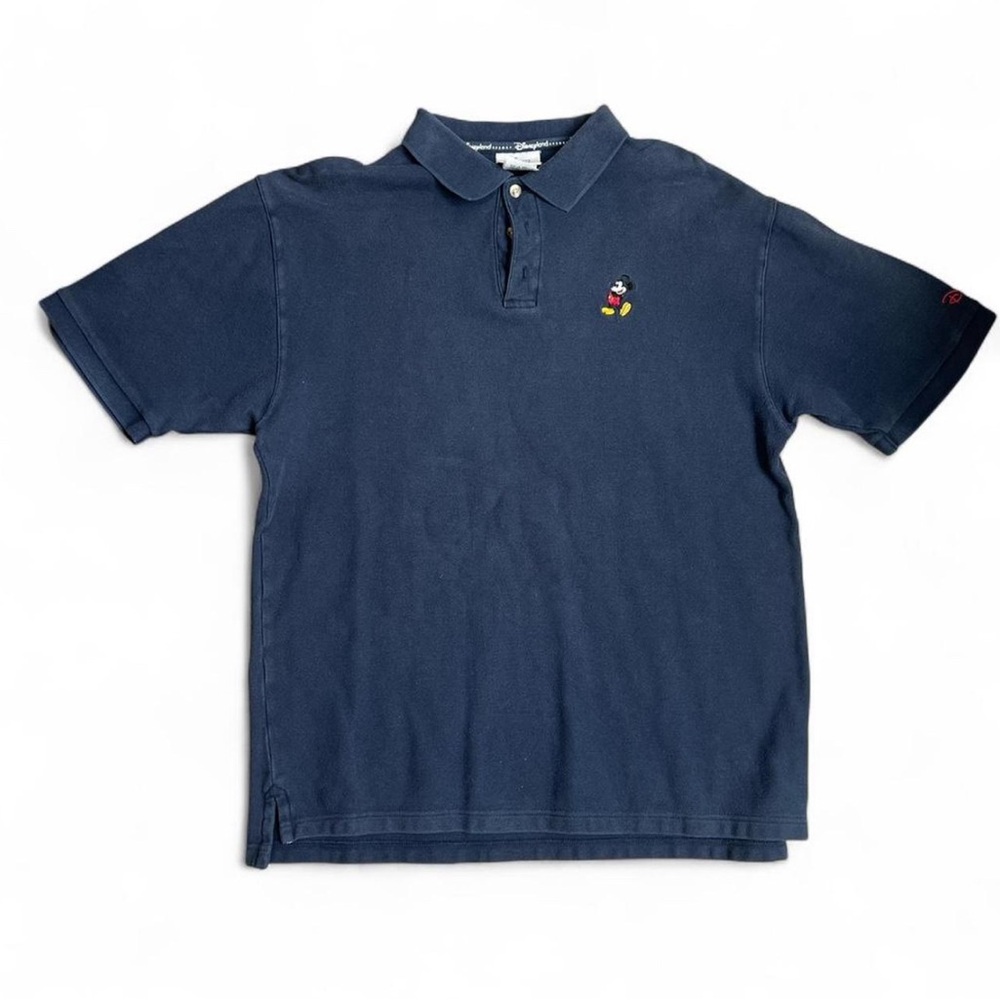Vintage Navy Polo with Mickey Mouse Embroidered Patch